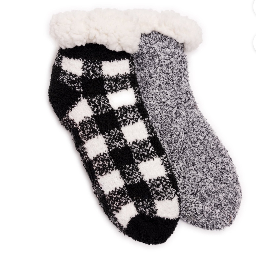 MUK LUKS Women's Ankle Height Cabin Socks 2 pair pack